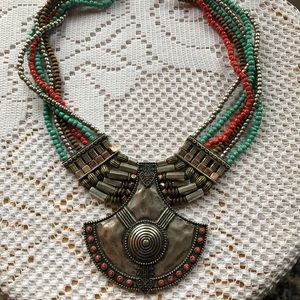 Statement beaded necklace